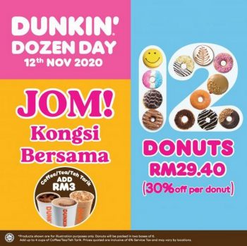 Dunkin-Donuts-Dozen-Day-Promotion-350x349 - Beverages Food , Restaurant & Pub Johor Kedah Kelantan Kuala Lumpur Melaka Negeri Sembilan Pahang Penang Perak Perlis Promotions & Freebies Putrajaya Sabah Sarawak Selangor Terengganu 