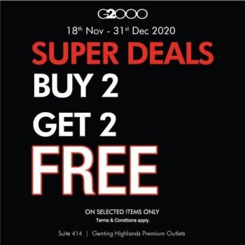 G2000-Super-Deals-at-Genting-Highlands-Premium-Outlets-350x350 - Apparels Fashion Accessories Fashion Lifestyle & Department Store Pahang Promotions & Freebies 