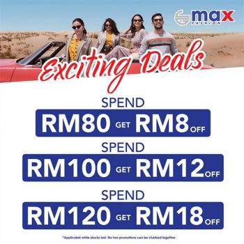 Max-Fashion-Exciting-Deals-350x350 - Apparels Fashion Accessories Fashion Lifestyle & Department Store Johor Kedah Kelantan Kuala Lumpur Melaka Negeri Sembilan Online Store Pahang Penang Perak Perlis Promotions & Freebies Putrajaya Sabah Sarawak Selangor Terengganu 