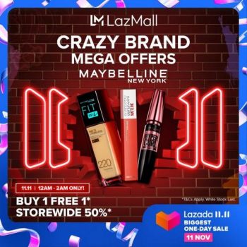 Maybelline-11.11-Crazy-Brand-Mega-Offer-Sale-at-Lazada-350x350 - Beauty & Health Cosmetics Johor Kedah Kelantan Kuala Lumpur Malaysia Sales Melaka Negeri Sembilan Online Store Pahang Penang Perak Perlis Putrajaya Sabah Sarawak Selangor Terengganu 