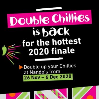 Nandos-Hottest-2020-Finale-Double-Chillies-Promo-350x350 - Beverages Food , Restaurant & Pub Johor Kedah Kelantan Kuala Lumpur Melaka Negeri Sembilan Pahang Penang Perak Perlis Promotions & Freebies Putrajaya Sabah Sarawak Selangor Terengganu 