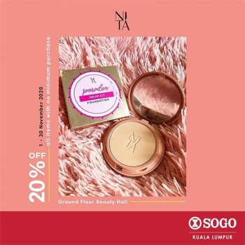 Nita-Cosmetics-20-off-Promo-at-SOGO-350x350 - Beauty & Health Cosmetics Kuala Lumpur Promotions & Freebies Selangor Supermarket & Hypermarket 