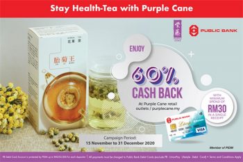 Purple-Cane-60-Cashback-Promo-with-Public-Bank-Debit-Card-350x233 - Bank & Finance Beauty & Health Health Supplements Johor Kedah Kelantan Kuala Lumpur Melaka Negeri Sembilan Online Store Pahang Penang Perak Perlis Promotions & Freebies Public Bank Putrajaya Sabah Sarawak Selangor Terengganu 