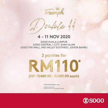 SOGO-Triumph-11.11-Sale-350x350 - Fashion Accessories Johor Kuala Lumpur Lingerie Malaysia Sales Selangor Supermarket & Hypermarket 