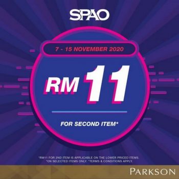 SPAO-11.11-Deals-at-Parkson-350x350 - Apparels Fashion Accessories Fashion Lifestyle & Department Store Johor Kedah Kelantan Kuala Lumpur Melaka Negeri Sembilan Pahang Penang Perak Perlis Promotions & Freebies Putrajaya Sabah Sarawak Selangor Terengganu 