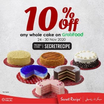 Secret-Recipe-Whole-Cake-10-OFF-Promo-Code-at-GrabFood-350x350 - Beverages Food , Restaurant & Pub Johor Kedah Kelantan Kuala Lumpur Melaka Negeri Sembilan Online Store Pahang Penang Perak Perlis Promotions & Freebies Putrajaya Sabah Sarawak Selangor Terengganu 