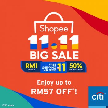 Shopee’s-11.11-Big-Sale-with-Citibank-350x350 - Bank & Finance CitiBank Johor Kedah Kelantan Kuala Lumpur Malaysia Sales Melaka Negeri Sembilan Online Store Others Pahang Penang Perak Perlis Putrajaya Sabah Sarawak Selangor Terengganu 