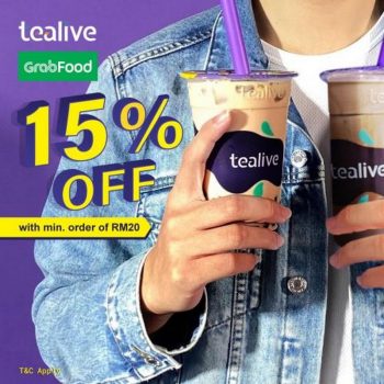Tealive-15-OFF-Promotion-at-GrabFood-350x350 - Beverages Food , Restaurant & Pub Johor Kedah Kelantan Kuala Lumpur Melaka Negeri Sembilan Online Store Pahang Penang Perak Perlis Promotions & Freebies Putrajaya Sabah Sarawak Selangor Terengganu 