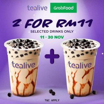 Tealive-2-for-RM11-Promotion-at-GrabFood-350x350 - Beverages Food , Restaurant & Pub Johor Kedah Kelantan Kuala Lumpur Melaka Negeri Sembilan Online Store Pahang Penang Perak Perlis Promotions & Freebies Putrajaya Sabah Sarawak Selangor Terengganu 