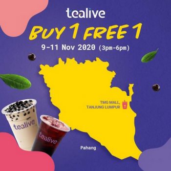 Tealive-Buy-1-FREE-1-Promotion-350x350 - Beverages Food , Restaurant & Pub Pahang Perak Promotions & Freebies 