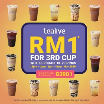 Tealive-RM1-for-3rd-Cup-Promo-350x350 - Beverages Food , Restaurant & Pub Johor Kedah Kelantan Kuala Lumpur Melaka Negeri Sembilan Pahang Penang Perak Perlis Promotions & Freebies Putrajaya Sabah Sarawak Selangor Terengganu 