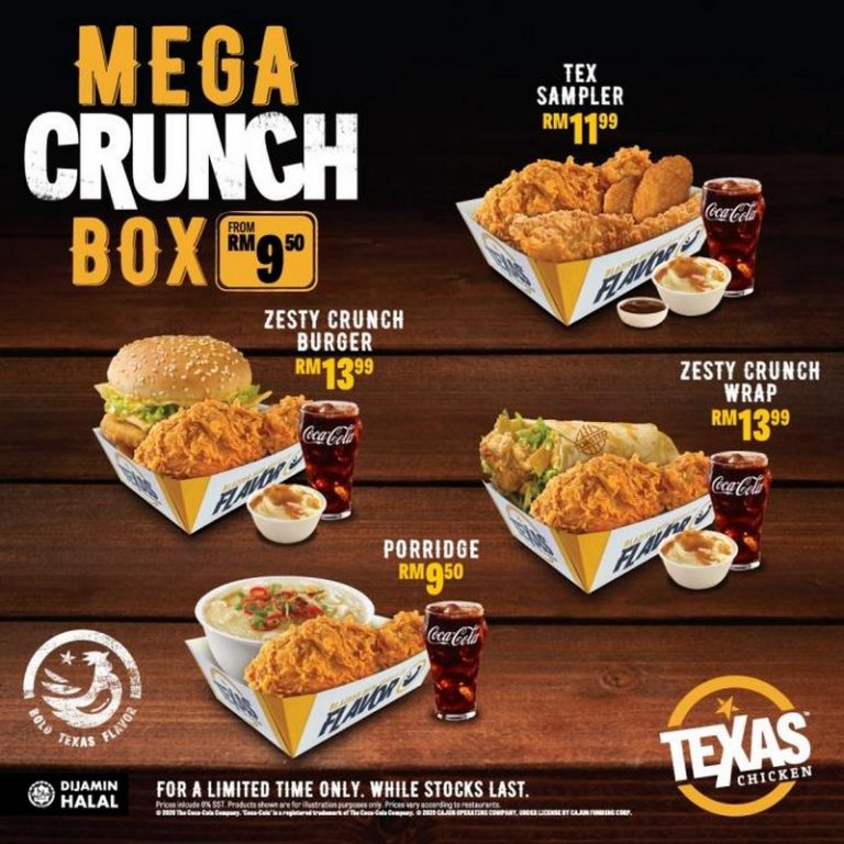 6 Nov 2020 Onward Texas Chicken Mega Crunch Box Promo