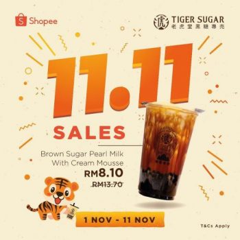 Tiger-Sugar-11.11-Sale-Promotion-at-Shopee-1-350x350 - Beverages Food , Restaurant & Pub Johor Kedah Kelantan Kuala Lumpur Melaka Negeri Sembilan Online Store Pahang Penang Perak Perlis Promotions & Freebies Putrajaya Sabah Sarawak Selangor Terengganu 