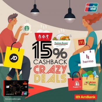 AmBank-15-Cashback-Deals-350x350 - AmBank Bank & Finance Johor Kedah Kelantan Kuala Lumpur Melaka Negeri Sembilan Pahang Penang Perak Perlis Promotions & Freebies Putrajaya Sabah Sarawak Selangor Terengganu 