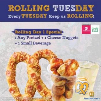 Auntie-Annes-Rolling-Tuesday-Promotion-on-FoodPanda-and-GrabFood-3-350x350 - Beverages Food , Restaurant & Pub Johor Kedah Kelantan Kuala Lumpur Melaka Negeri Sembilan Online Store Pahang Penang Perak Perlis Promotions & Freebies Putrajaya Sabah Sarawak Selangor Terengganu 