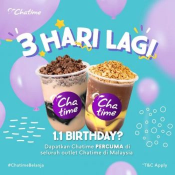 Chatime-1.1-Birthday-Free-Beverages-Promo-350x350 - Beverages Food , Restaurant & Pub Johor Kedah Kelantan Kuala Lumpur Melaka Negeri Sembilan Pahang Penang Perak Perlis Promotions & Freebies Putrajaya Sabah Sarawak Selangor Terengganu 