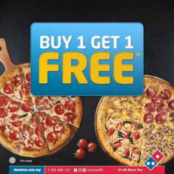 Dominos-Buy-1-Free-1-Promo-350x350 - Beverages Food , Restaurant & Pub Johor Kedah Kelantan Kuala Lumpur Melaka Negeri Sembilan Pahang Penang Perak Perlis Pizza Promotions & Freebies Putrajaya Sabah Sarawak Selangor Terengganu 