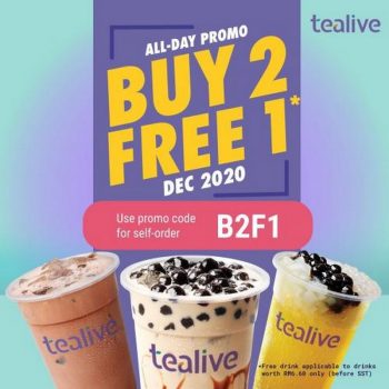 Tealive-December-Self-Order-Buy-2-Free-1-Promo-Code-Promotion-350x350 - Beverages Food , Restaurant & Pub Johor Kedah Kelantan Kuala Lumpur Melaka Negeri Sembilan Online Store Pahang Penang Perak Perlis Promotions & Freebies Putrajaya Sabah Sarawak Selangor Terengganu 