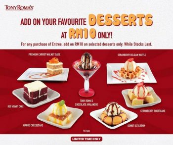 Tony-Romas-Desserts-Promotion-350x293 - Beverages Desserts Food , Restaurant & Pub Johor Kedah Kelantan Kuala Lumpur Melaka Negeri Sembilan Pahang Penang Perak Perlis Promotions & Freebies Putrajaya Sabah Sarawak Selangor Terengganu 