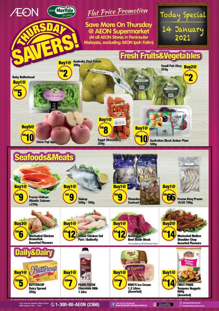 14 Jan 2021: AEON Supermarket Thursday Savers Promotion -  EverydayOnSales.com