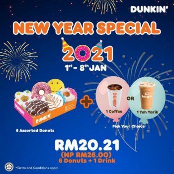 Dunkin-Donuts-New-Year-2021-Promotion-350x349 - Beverages Food , Restaurant & Pub Johor Kedah Kelantan Kuala Lumpur Melaka Negeri Sembilan Pahang Penang Perak Perlis Promotions & Freebies Putrajaya Sabah Sarawak Selangor Terengganu 