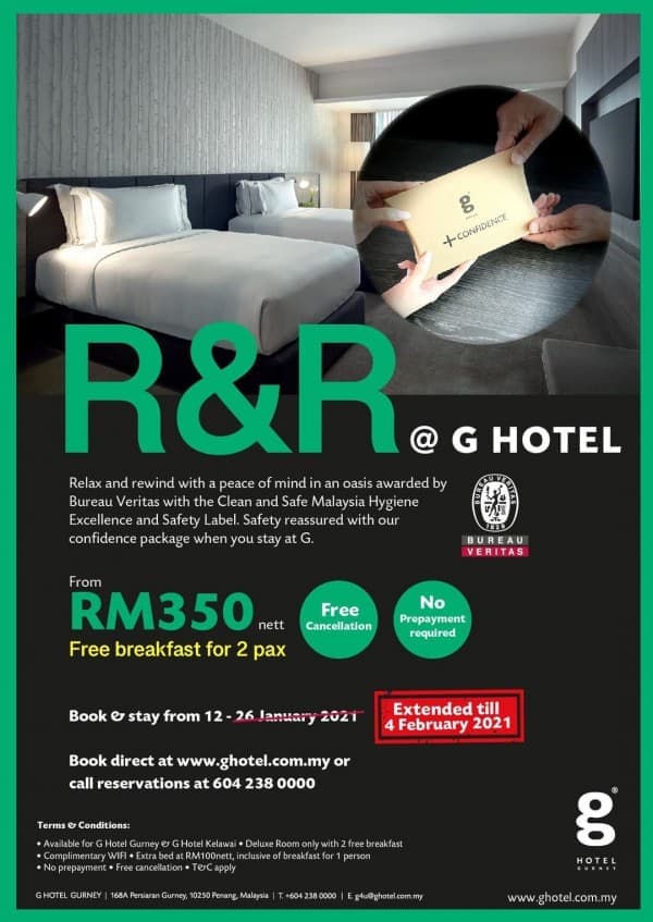 Now till 4 Feb 2021 G Hotel Gurney Special Promo