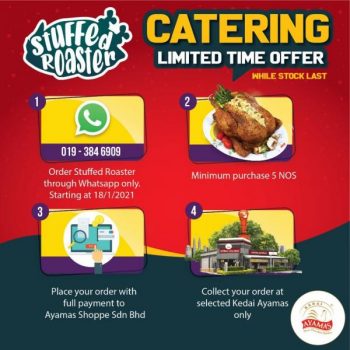 Kedai-Ayamas-Catering-Stuffed-Roaster-Promotion-1-350x350 - Beverages Food , Restaurant & Pub Johor Kedah Kelantan Kuala Lumpur Melaka Negeri Sembilan Pahang Penang Perak Perlis Promotions & Freebies Putrajaya Sabah Sarawak Selangor Terengganu 