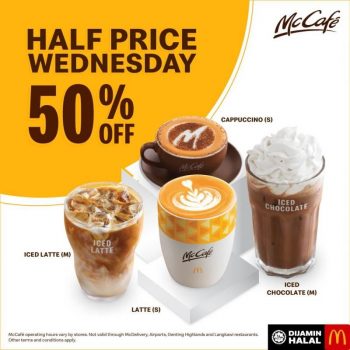 McDonalds-McCafe-Half-Price-Wednesday-Promo-350x350 - Beverages Food , Restaurant & Pub Johor Kedah Kelantan Kuala Lumpur Melaka Negeri Sembilan Pahang Penang Perak Perlis Promotions & Freebies Putrajaya Sabah Sarawak Selangor Terengganu 