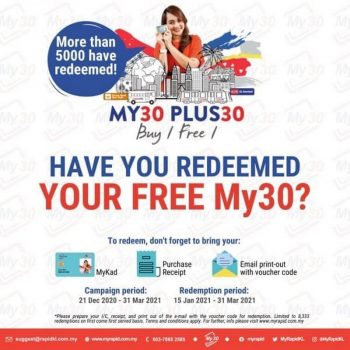 Rapid-KL-Free-My30-Promo-350x350 - Johor Kedah Kelantan Kuala Lumpur Melaka Negeri Sembilan Online Store Others Pahang Penang Perak Perlis Promotions & Freebies Putrajaya Sabah Sarawak Selangor Terengganu 