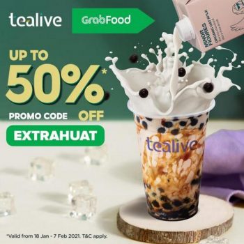 Tealive-January-Delivery-Promotion-on-GrabFood-350x350 - Beverages Food , Restaurant & Pub Johor Kedah Kelantan Kuala Lumpur Melaka Negeri Sembilan Online Store Pahang Penang Perak Perlis Promotions & Freebies Putrajaya Sabah Sarawak Selangor Terengganu 