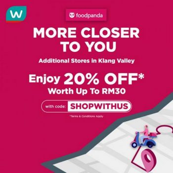 Watsons-20-OFF-Promo-Code-Promotion-on-FoodPanda-Shops-350x350 - Johor Kedah Kelantan Kuala Lumpur Melaka Negeri Sembilan Online Store Others Pahang Penang Perak Perlis Promotions & Freebies Putrajaya Sabah Sarawak Selangor Terengganu 