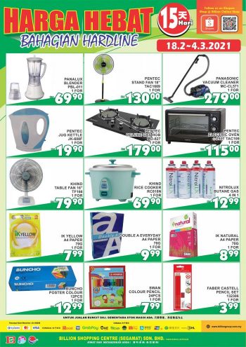 BILLION-Hardline-Promotion-at-Segamat-1-350x495 - Johor Promotions & Freebies Supermarket & Hypermarket 