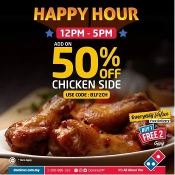 Dominos - Beverages Food , Restaurant & Pub Johor Kedah Kelantan Kuala Lumpur Melaka Negeri Sembilan Pahang Penang Perak Perlis Pizza Promotions & Freebies Putrajaya Sabah Sarawak Selangor Terengganu 