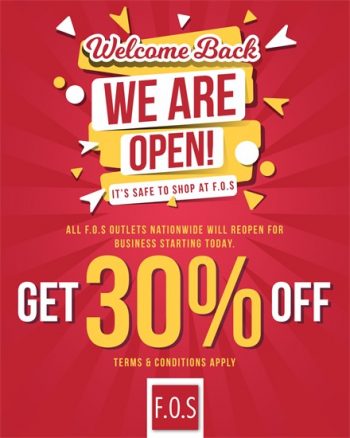 F.O.S-MCO-Re-Open-350x438 - Apparels Fashion Accessories Fashion Lifestyle & Department Store Johor Kedah Kelantan Kuala Lumpur Melaka Nationwide Negeri Sembilan Pahang Penang Perak Perlis Promotions & Freebies Putrajaya Sabah Sarawak Selangor Terengganu 