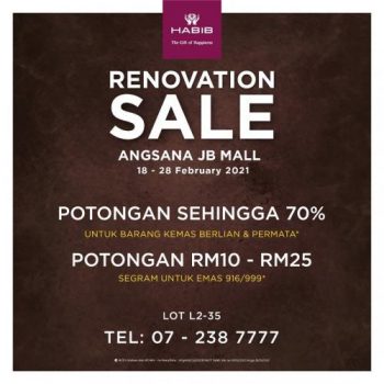 HABIB-Renovation-Sale-at-Angsana-JB-Mall-7-350x350 - Gifts , Souvenir & Jewellery Jewels Johor Warehouse Sale & Clearance in Malaysia