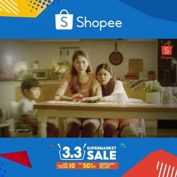 Now till 3 Mar 2021: Shopee 3.3 Sale! up to 50% OFF+FREE Shipping