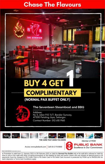 The-Seventeen-Steamboat-and-BBQ-Public-Bank-Privileges-Promo-350x545 - Bank & Finance Beverages Food , Restaurant & Pub Promotions & Freebies Public Bank Selangor 