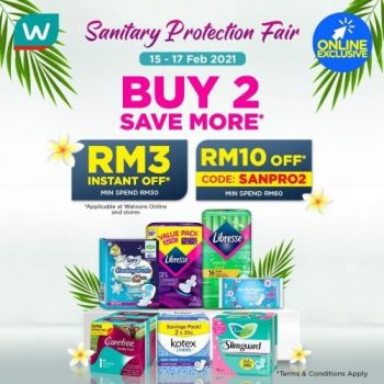 Watsons-Online-Sanitary-Protection-Fair-Promotion-350x350 - Beauty & Health Johor Kedah Kelantan Kuala Lumpur Melaka Negeri Sembilan Online Store Pahang Penang Perak Perlis Personal Care Promotions & Freebies Putrajaya Sabah Sarawak Selangor Terengganu 