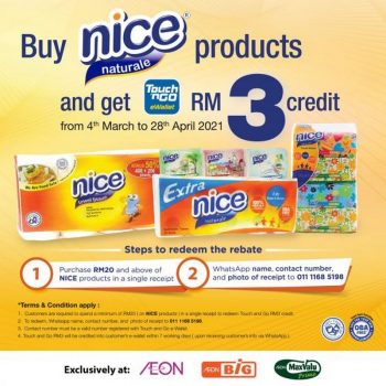 AEON-Nice-Products-Promotion-RM3-Cashback-with-Touch-n-Go-350x350 - Johor Kedah Kelantan Kuala Lumpur Melaka Negeri Sembilan Pahang Penang Perak Perlis Promotions & Freebies Putrajaya Sabah Sarawak Selangor Supermarket & Hypermarket Terengganu 