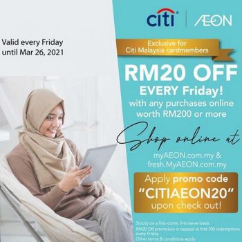 AEON-Online-Friday-Promotion-with-Citibank-Cards-350x350 - Johor Kedah Kelantan Kuala Lumpur Melaka Negeri Sembilan Online Store Pahang Penang Perak Perlis Promotions & Freebies Putrajaya Sabah Sarawak Selangor Supermarket & Hypermarket Terengganu 