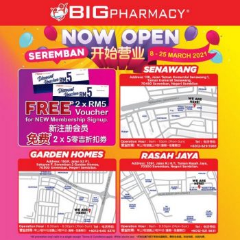 Big-Pharmacy-Opening-Promotion-at-Senawang-Rasah-Jaya-Garden-Homes-1-350x350 - Beauty & Health Health Supplements Negeri Sembilan Personal Care Promotions & Freebies 