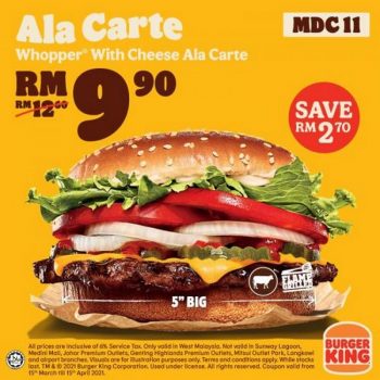 Burger-King-Whopper-with-Cheese-Ala-Carte-Promotion-350x350 - Beverages Burger Food , Restaurant & Pub Johor Kedah Kelantan Kuala Lumpur Melaka Negeri Sembilan Pahang Penang Perak Perlis Promotions & Freebies Putrajaya Sabah Sarawak Selangor Terengganu 