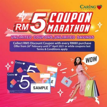Caring-Pharmacy-FREE-RM5-Coupon-Promotion-350x349 26 Feb-5 Apr 2021: Caring Pharmacy FREE RM5 Coupon Promotion