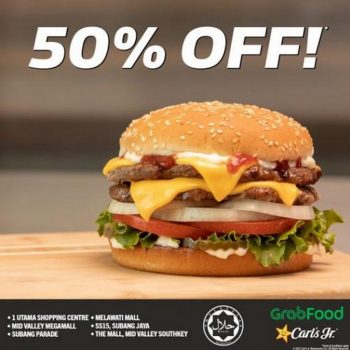 Carls-Jr-50-OFF-Promotion-on-GrabFood-350x350 - Beverages Burger Food , Restaurant & Pub Johor Kedah Kelantan Kuala Lumpur Melaka Negeri Sembilan Online Store Pahang Penang Perak Perlis Promotions & Freebies Putrajaya Sabah Sarawak Selangor Terengganu 