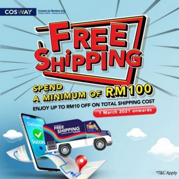 Cosway-Free-Shipping-Promotion-350x350 - Beauty & Health Health Supplements Johor Kedah Kelantan Kuala Lumpur Melaka Negeri Sembilan Online Store Pahang Penang Perak Perlis Personal Care Promotions & Freebies Putrajaya Sabah Sarawak Selangor Terengganu 