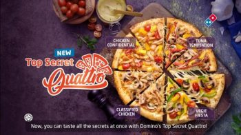 Dominos-Pizza-VIP-Top-Secret-Quattro-Pizza-Promo-350x196 - Beverages Food , Restaurant & Pub Johor Kedah Kelantan Kuala Lumpur Melaka Negeri Sembilan Online Store Pahang Penang Perak Perlis Pizza Promotions & Freebies Putrajaya Sabah Sarawak Selangor Terengganu 