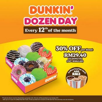 Dunkin-Donuts-Dozen-Day-Promotion-350x349 - Beverages Food , Restaurant & Pub Johor Kedah Kelantan Kuala Lumpur Melaka Negeri Sembilan Pahang Penang Perak Perlis Promotions & Freebies Putrajaya Sabah Sarawak Selangor Terengganu 