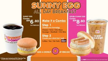 Dunkin-Donuts-SunnyEgg-Combo-Promo-350x200 - Beverages Food , Restaurant & Pub Johor Kedah Kelantan Kuala Lumpur Melaka Negeri Sembilan Pahang Penang Perak Perlis Promotions & Freebies Putrajaya Sabah Sarawak Selangor Terengganu 