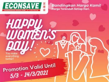 Econsave-Womens-Day-Promotion-350x263 - Johor Kedah Kelantan Kuala Lumpur Melaka Negeri Sembilan Pahang Penang Perak Perlis Promotions & Freebies Putrajaya Sabah Sarawak Selangor Supermarket & Hypermarket Terengganu 