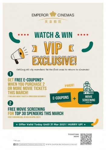 Emperor-Cinemas-VIP-Exclusive-Promo-350x494 - Cinemas Johor Movie & Music & Games Promotions & Freebies 